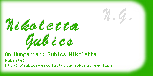 nikoletta gubics business card